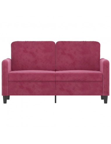 Divano a 2 Posti Rosso Vino 120 cm in Velluto
