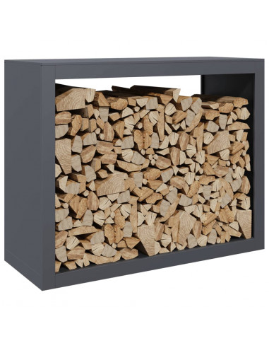 Rastrelliera per Legna da Ardere Antracite 100x40x80 cm Acciaio