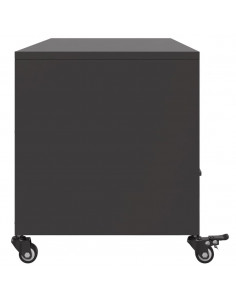 Mobile TV Nero 100,5x39x43,5 cm in Acciaio Laminato a Freddo 2