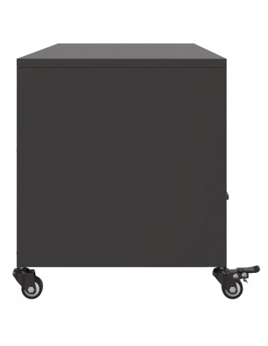 Mobile TV Nero 100,5x39x43,5 cm in Acciaio Laminato a Freddo