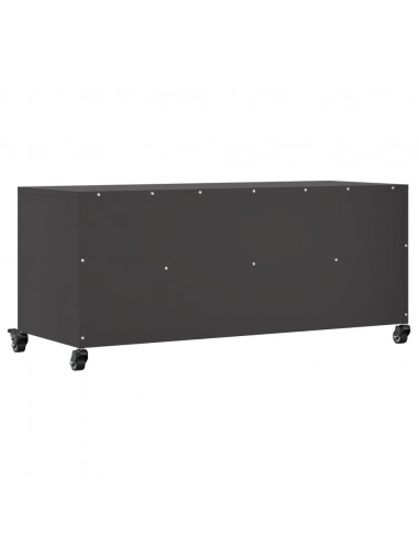 Mobile TV Nero 100,5x39x43,5 cm in Acciaio Laminato a Freddo