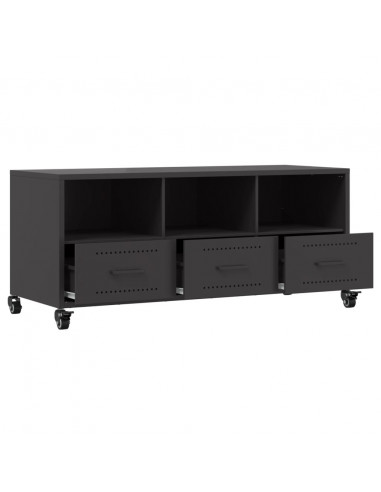 Mobile TV Nero 100,5x39x43,5 cm in Acciaio