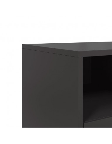 Mobile TV Nero 100,5x39x43,5 cm in Acciaio Laminato a Freddo