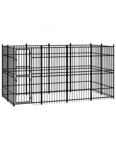 Gabbia per Cani da Esterno in Acciaio 7,37 m²