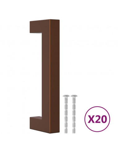 Maniglie per Mobili 20 pz Bronzo 96 mm in Acciaio Inox