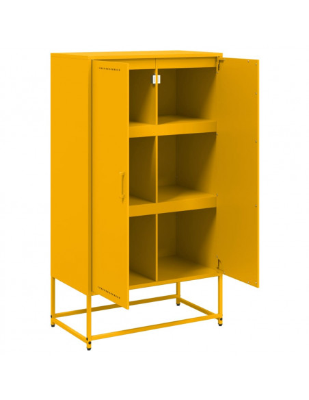 Credenza Giallo Senape 68,5x38,5x123,5 cm in Acciaio