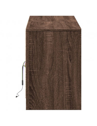 Mobile Porta TV con LED Rovere Marrone 139,5x34x50cm Truciolato