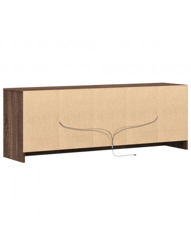 Mobile Porta TV con LED Rovere Marrone 139,5x34x50cm Truciolato