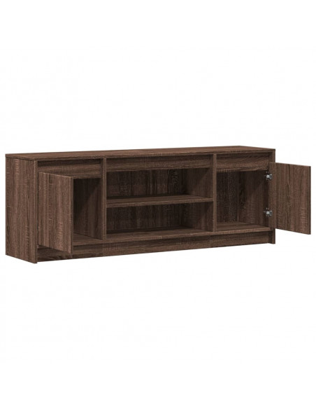 Mobile Porta TV con LED Rovere Marrone 139,5x34x50cm Truciolato