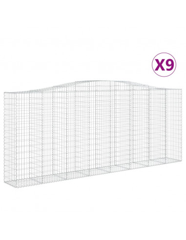 Cesti Gabbioni ad Arco 9 pz 400x50x160/180 cm Ferro Zincato