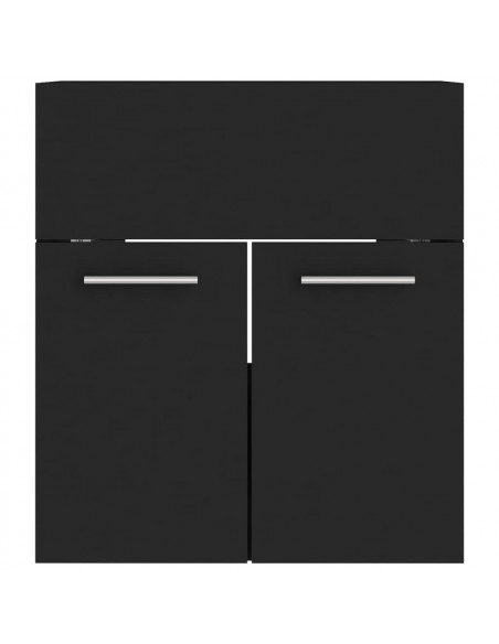 Set Mobili da Bagno Nero in Truciolato