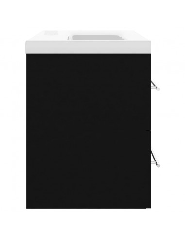 Mobile da Bagno con Lavabo Integrato Nero in Truciolato