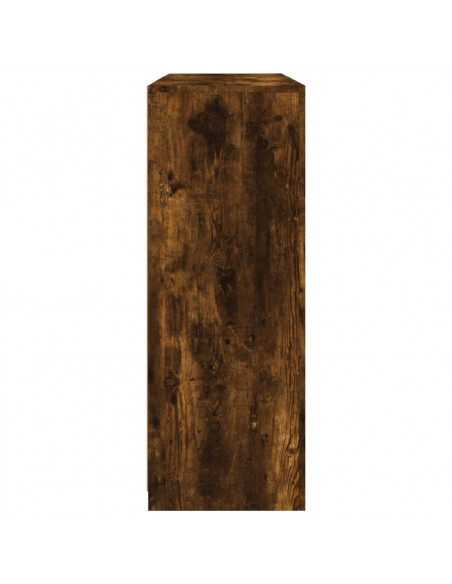 Credenze con Luci LED 3 pz Rovere Fumo in Legno Multistrato