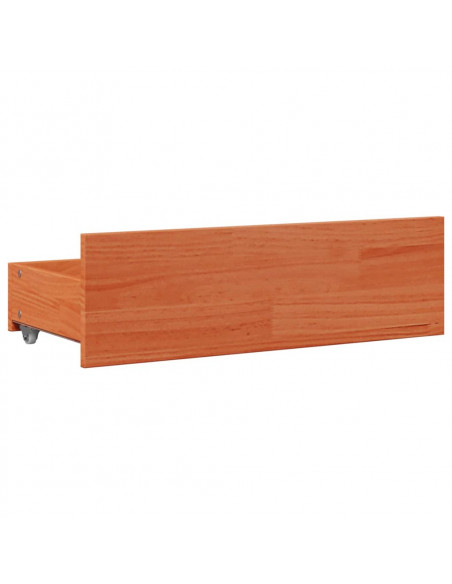 Letto Libreria senza Materasso Marrone Cera 135x190 cm in Pino