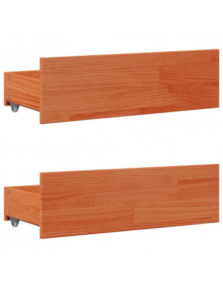 Letto Libreria senza Materasso Marrone Cera 135x190 cm in Pino