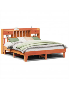 Letto senza Materasso Marrone Cera 200x200 cm in Legno di Pino 2