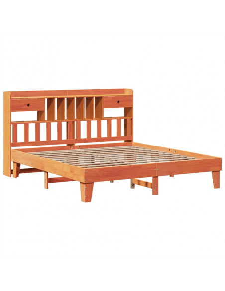 Letto senza Materasso Marrone Cera 200x200 cm in Legno di Pino
