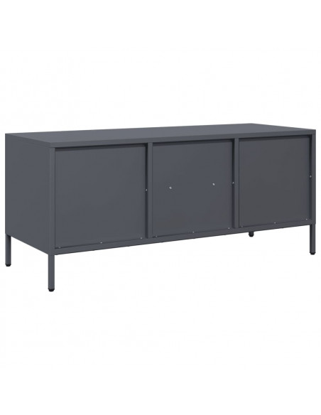 Mobile TV Antracite 101,5x39x43,5 cm Acciaio Laminato a Freddo