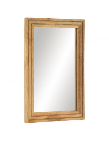 Set Mobili da Bagno 3 pz in Legno Massello di Mango Grezzo