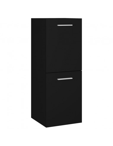 Set Mobili da Bagno Nero in Legno Multistrato