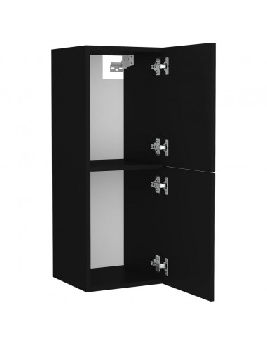 Set Mobili da Bagno Nero in Legno Multistrato