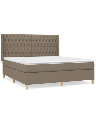 Giroletto a Molle con Materasso Tortora 180x200 cm in Tessuto