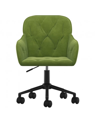 Sedia da Ufficio Girevole Verde Chiaro in Velluto