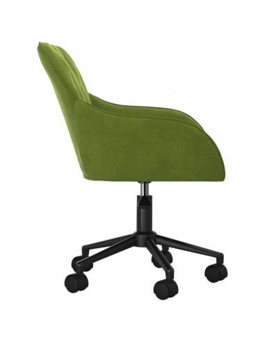 Sedia da Ufficio Girevole Verde Chiaro in Velluto