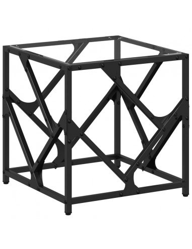 Tavolini con Piano in Vetro Trasparente 2 pz 40x40x41cm Acciaio