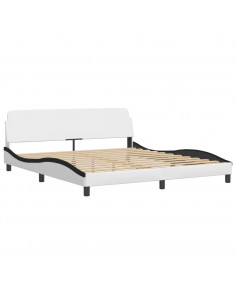 Giroletto con Luce LED Bianco e Nero 180x200 cm in Similpelle 2