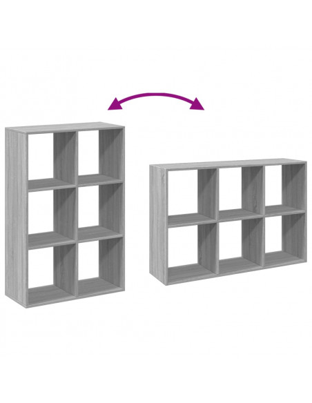 Libreria Divisorio Grigio Sonoma 69,5x29x103,5cm in Truciolato