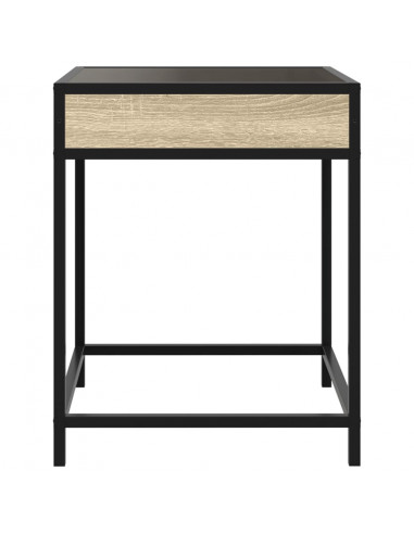 Tavolino da Salotto con LED Infinity Rovere Sonoma 40x40x51 cm