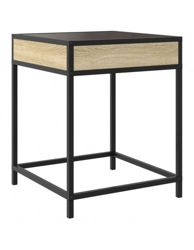 Tavolino da Salotto con LED Infinity Rovere Sonoma 40x40x51 cm