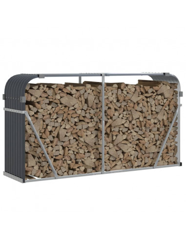 Portaceppi Antracite 180x45x100 cm in Acciaio Zincato