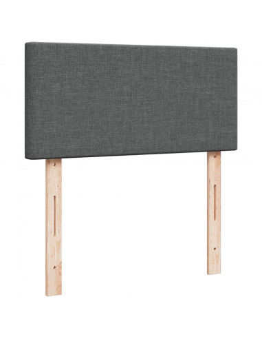 Giroletto a Molle con Materasso Grigio Scuro 90x200 cm Tessuto