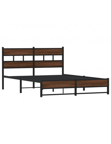 Giroletto senza Materasso in Metallo Rovere Marrone 140x200 cm