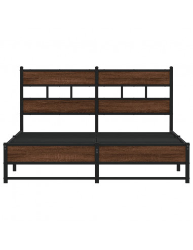 Giroletto senza Materasso in Metallo Rovere Marrone 140x200 cm