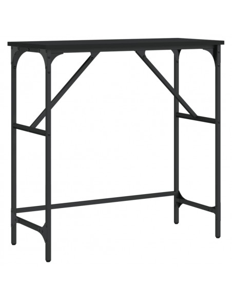 Tavolino Consolle Nero 75x32x75 cm in Legno Multistrato