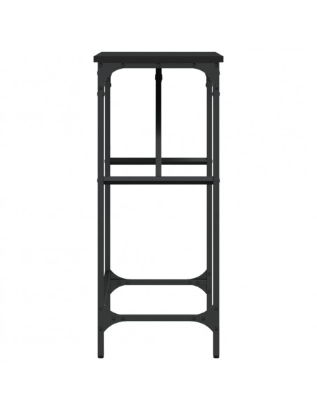 Tavolino Consolle Nero 75x32x75 cm in Legno Multistrato