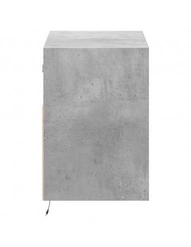 Mobile TV a Parete con Luci LED Grigio Cemento 80x31x45 cm