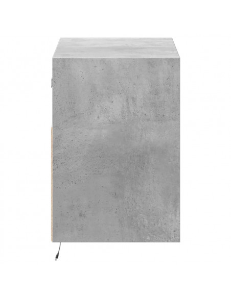Mobile TV a Parete con Luci LED Grigio Cemento 80x31x45 cm