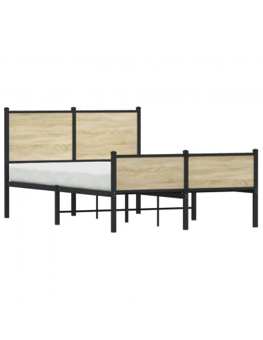 Giroletto con Testiera&Pediera Metallo Rovere Sonoma 120x190 cm