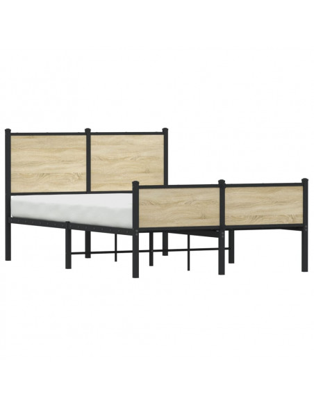 Giroletto con Testiera&Pediera Metallo Rovere Sonoma 120x190 cm