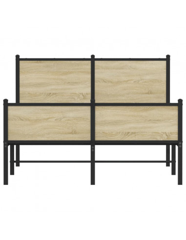 Giroletto con Testiera&Pediera Metallo Rovere Sonoma 120x190 cm