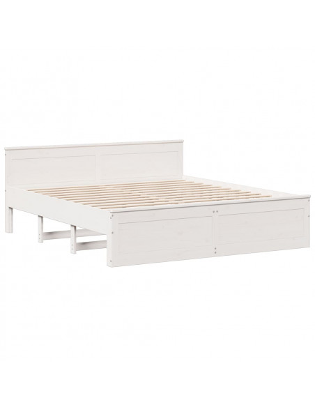 Giroletto senza Materasso con Testiera Bianco 200x200 cm Pino
