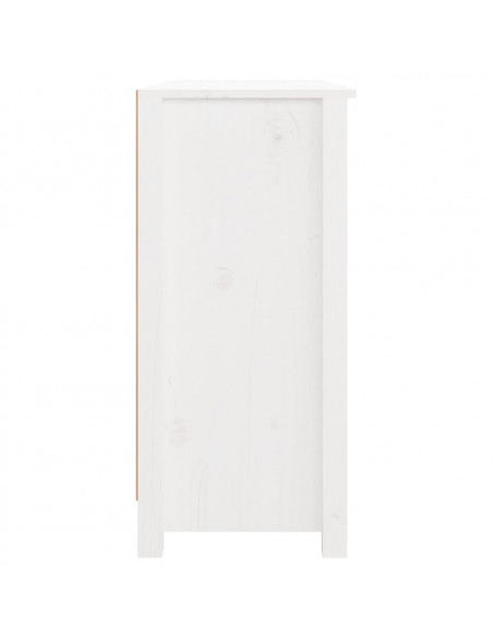 Credenza Bianca 100x35x74 cm in Legno Massello di Pino