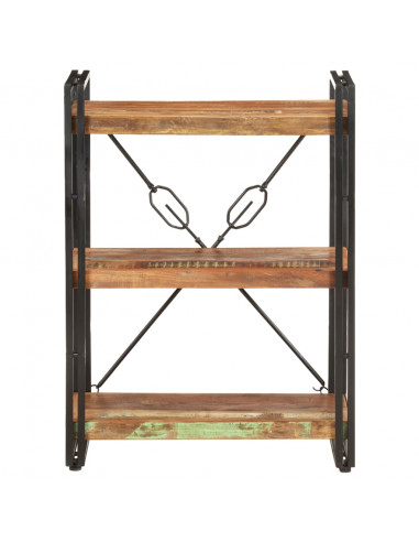 Libreria a 3 Ripiani 60x30x80 cm in Massello di Recupero