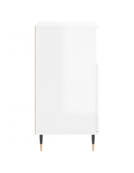 Credenze 3 pz Bianco Lucido in Legno Multistrato