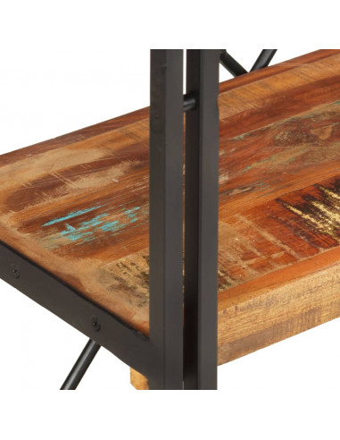 Libreria a 3 Ripiani 60x30x80 cm in Massello di Recupero