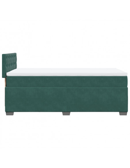 Giroletto a Molle con Materasso Verde Scuro 90x190 cm Velluto